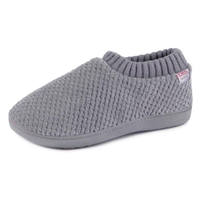 Isotoner® Ladies Popcorn Full Back Bootie Slipper Grey Extra Image 2